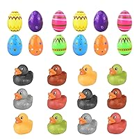 Eastern Egg Filler Toys | Mini Rubber Ducks Toy | Easter Surprise Eggs Toy - Bright Colorful Prefilled Easter Eggs for Carnival Favors & Holiday Celebration - Easter Surprises