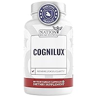 Cognilux - Brain Supplements for Memory and Focus - Nootropic Focus Supplement with Niacin, Vitamin B6, GABA and More - Memory Supplement for Brain, Brain Health, 60 Capsules