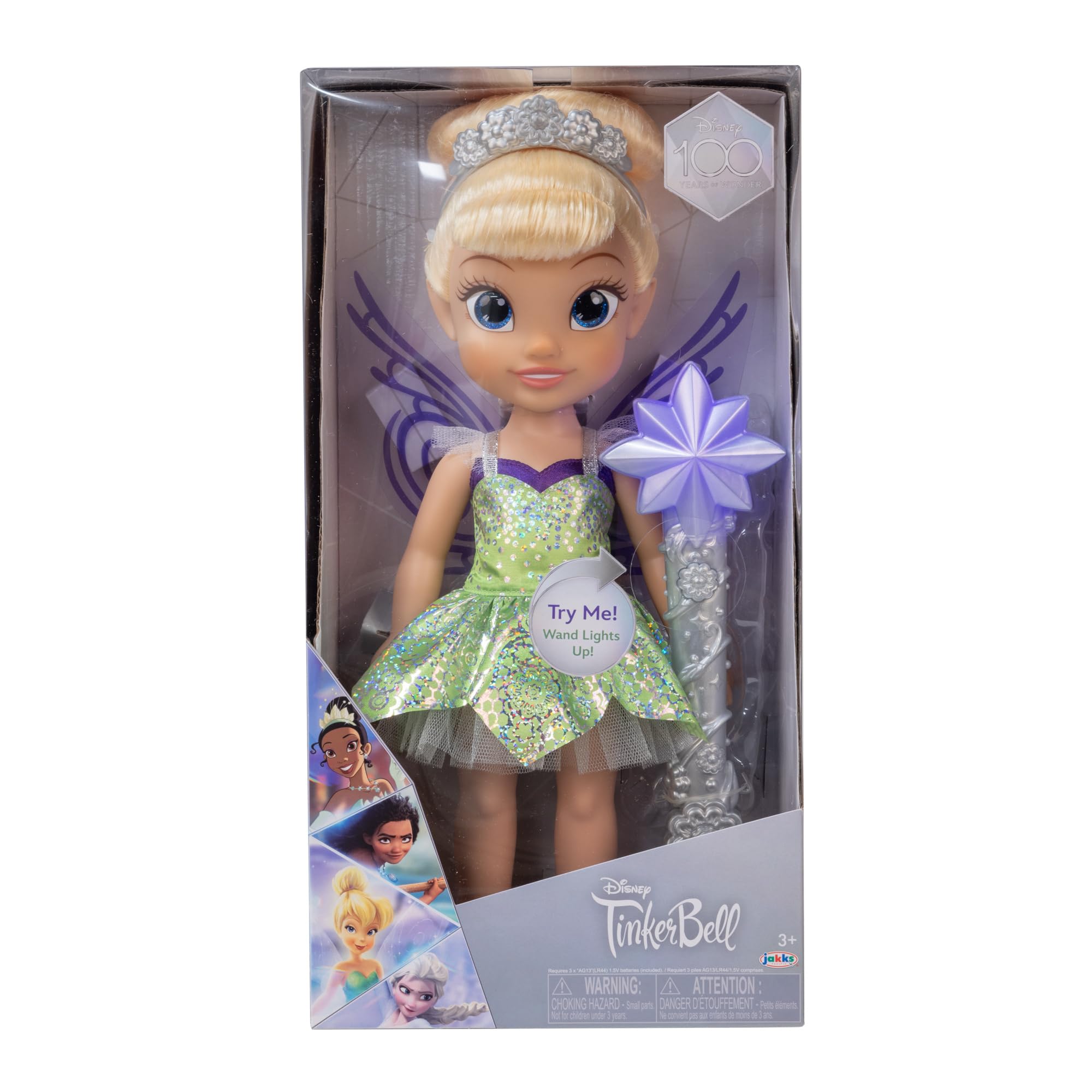 Disney Faries Disney 100 Tinker Bell Doll with Light-Up Wand, 14 Inches Tall, Disney 100 Anniversary Celebration