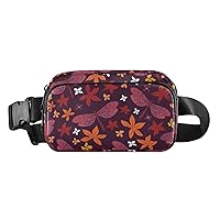 Autumn Fall Dragonfly Belt Bag for Women Men Water Proof Waist Bags with Adjustable Shoulder Tear Resistant Fashion Waist Packs for Walking