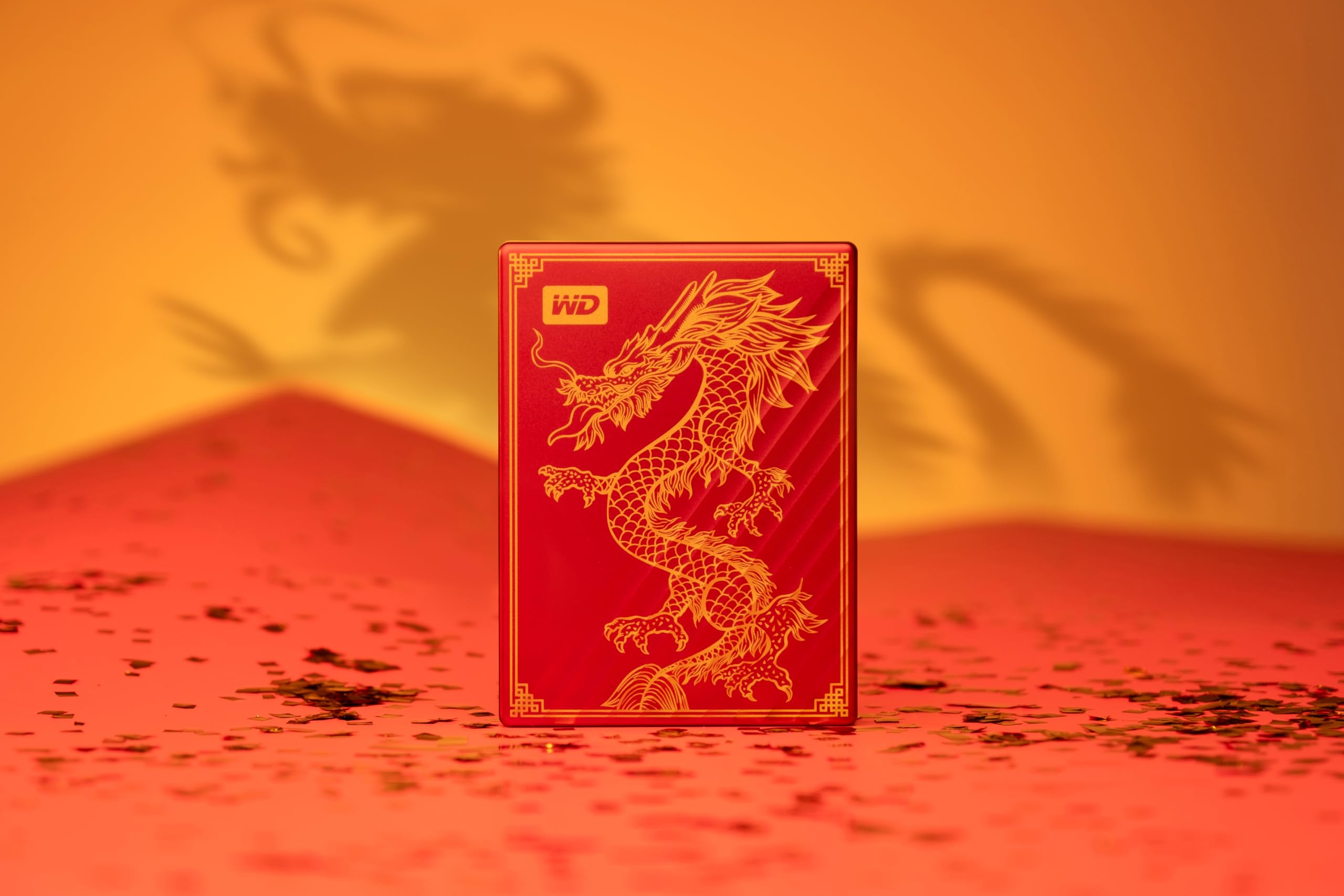 WD 2TB My Passport Ultra Portable Hard Drive, Limited Edition Red Dragon Drive, USB-C, with Backup Software and Password Protection - WDBRHB0020BRD-WESN