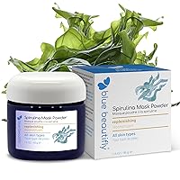 Blue Beautifly Spirulina Mask Powder | Detoxifies Pores and Soothes Skin Sensitivities | 100% Organic Plant Powders, Colloidal Oatmeal, and French Rose Clay | Restores Skin’s Natural Vitality | 1.6 oz