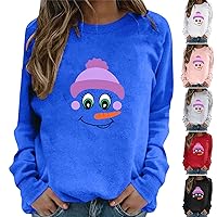 Merry Christmas Sweartshirt for Women Snowflakes Crew Neck Long Sleeve Jumper Midi Chunky Knit Tunic Sweater