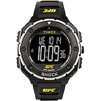 Timex UFC TW4B27200 Men's Chronograph Watch 50 mm Black Resin Strap, black, Strap.