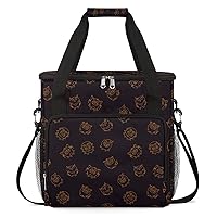 Halloween Pattern 12 Coffee Maker Carrying Bag Compatible with Single Serve Coffee Brewer Travel Bag Waterproof Portable Storage Toto Bag with Pockets for Travel, Camp, Trip