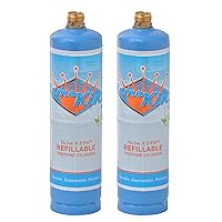 Flame King 1LB Empty Propane Welding Cylinder Tank, Reusable & Transportable - Safe and Legal Refill Option, 14.1 oz, Blue (2-Pk)