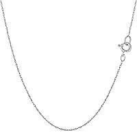 Jewelry Affairs 14k White Gold Rope Chain Necklace, 0.4mm