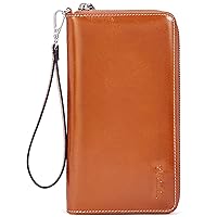 BOSTANTEN Women Handbag Genuine Leather Tote Shoulder Purses Bundle with Leather Wallets for Women RFID Blocking Zip Around Credit Card Holder