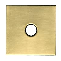 Modern 3.5” Square Shower Arm Flange | Universal Extra Large Replacement Escutcheon Cover Plate (Brushed Gold)