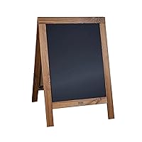 A Frame Chalkboard by HBCY Creations: 20x30 Solid Wood A-Frame Sign Rustic Brown Double-Sided Magnetic Board,Chalkboard Menu Board, for Restaurants, Cafés, Weddings - Heavy Duty Hinges