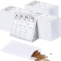 500 Pieces Seed Envelopes Seed Packets Seed Envelopes Resealable Seed Packets Envelopes for Collection of Vegetable Seeds, 3.15 x 4.72 Inch (White)