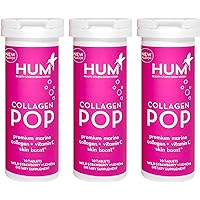 HUM Collagen Pop - Collagen Supplement - Marine Collagen & Vitamin C for Skin Elasticity & Hydration - Anti-Aging Skin Supplement for Women (30 Fizzy Tablets)