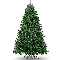 7.5ft Artificial Holiday Christmas Tree, Unlit Premium Hinged Spruce Holiday Xmas Tree with Metal Foldable Stand for Home, Office, Party Decoration