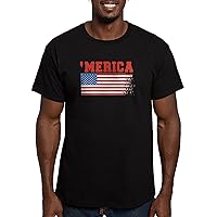 CafePress Merica Graffiti Flag 4Th of July T Men's Fitted T