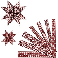 Paper Star Strips, W: 15+25 mm, D: 6,5+11,5 cm, White, red, Classic, 60pcs