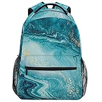 Wamika Turquoise Tie Dye Backpack Green Blue Marble School Backpacks Preschool Book Bag