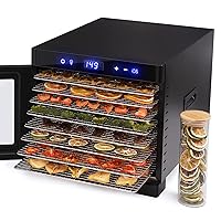 Stainless Steel GDOR Food Dehydrator with 8 Trays, Digital Adjustable Timer & Tempe Control Food Dryer Machine for Jerky, Vegetable, Fruit, Meat, Dog Treat, Herb, and Yogurt, Include More Accessories