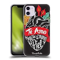 Head Case Designs Officially Licensed Frida Kahlo Heart Typography Soft Gel Case Compatible with Apple iPhone 11