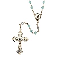 Austrian Crystal OR Glass Catholic Prayer Rosary - Includes Rosary Pouch, How to Pray the Rosary