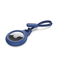 Belkin Apple Airtag Secure Holder With Strap - Apple Air Tag Keychain - Airtag Holder With Strap For Key Ring - Airtag Keychain Accessories - Scratch Resistant Airtag Case With Raised Edges - Blue