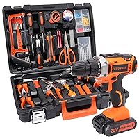 COMOWARE 20V Cordless Drill Set Combo Kit,120 Pcs Tool Kit for Home, Household Tool Sets for Men, Basic Tool Kit with Power Drill, Tool Set with Drill for Garden Office Home Repair