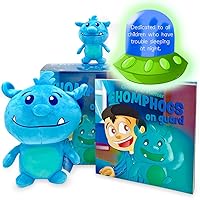 Mint Bucket Chomphogs on Guard Gift Set for Kids Scared of The Dark - Storybook and Bedtime Buddy - Cuddly Stuffed Animals - Kids Finally Sleep Alone 0 to 9 Year Olds - US Company