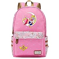 Sailor Moon Graphic Book Bag Lightweight Anime Knapsack-Student Casual Daypack