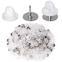 400pcs PVC Rubber Pin Backs Heliltd Butterfly Clutch Pins Tie Tacks Blank Pins for Uniform Badges Backing Holder Clasp Lapel Pin Enamel Pins(200 Sets, Clear)