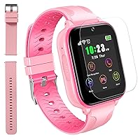 cjc 4G Kids Smart Watch, Kid Smartwatch with GPS Tracker and Calling, SOS Kids Cell Phone Watch, 3-15 Years Boys Girls Christmas Birthday Gifts (Pink)