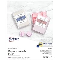 Avery Square Labels for Laser & Inkjet Printers, Sure Feed, 2