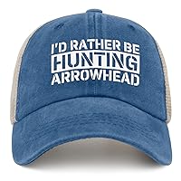 I'd Rather Be Hunting Arrowhead Hats for Womens Baseball Caps Funny Washed Hiking Hats Adjustable