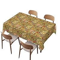 Paisley pattern tablecloth 60x84 inch, Rectangle Table Clothes for 4 Ft Tables - Waterproof Stain Wrinkle Resistant Reusable Print tablecloths for Family Kitchen Gatherings dining Dinner Decor