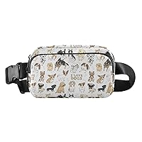 Dogs Fanny Packs for Women Men Belt Bag with Adjustable Strap Fashion Waist Packs Crossbody Bag Waist Pouch for Travel Workout Outdoor Cycling Hiking