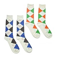 Fancy Colorful Cotton Socks, 2 Pairs per Pack