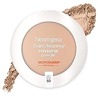 SkinClearing Mineral Acne-Concealing Pressed Powder Compact, Shine-Free & Oil-Absorbing Makeup with Salicylic Acid to Cover, Treat & Prevent Breakouts, Soft Beige 50,.38 oz