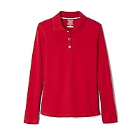 French Toast Girls' Uniform Long Sleeve Polo with Picot Collar (Standard & Plus)