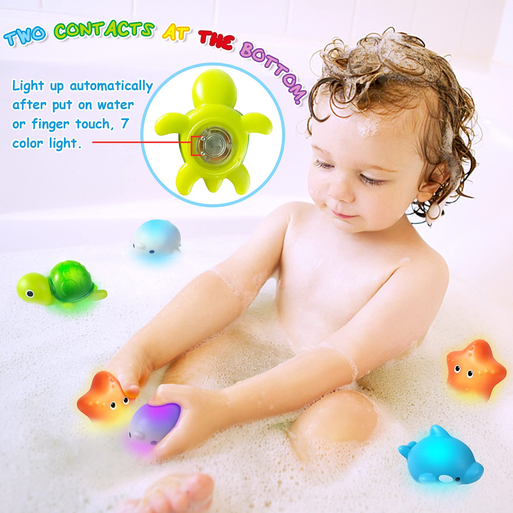 Bath Toys Gifts for Age 3 4 5 6 7 8+ Years Old Kids Boys Girls Toddlers - Swim Pool Bathtub Tub Toys for Toddlers Summer, Stacking Cup with Wind Up Water Toys for Baby Birthday Christmas