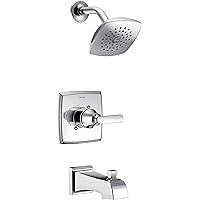 Delta Faucet Ashlyn 14 Series Single-Handle Tub and Shower Trim Kit, Shower Faucet with Single-Spray Touch-Clean Shower Head, Chrome T14464 (Valve Not Included)