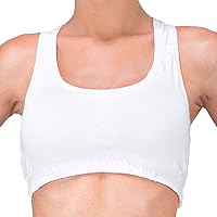 Cottonique Women's Hypoallergenic Racer Back Croptop Bra (7, Natural)