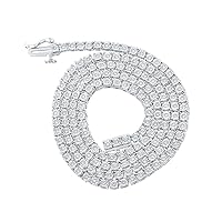 The Diamond Deal 10kt White Gold Mens Round Diamond 18-inch Link Chain Necklace 1 Cttw