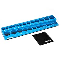 NEIKO 03972A Magnetic Socket Holder, 3/8” Drive, 1/4” to 1” SAE, Shallow & Deep Sockets Tray, Standard Socket Set Organizer, Socket Organizers for Toolboxes Trays, Scratch Free, High Visibility
