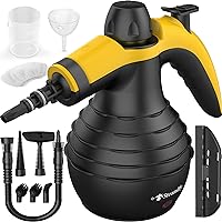 Pressurized Handheld Steam Cleaner with 10pcs Accessories & Safety Lock, Multi-Purpose & Powerful Home Use Steamer for Cleaning, Car, Bathroom, Shower, Upholstery, Grout, Window, Grime,Grease
