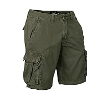 Victory Men's Twill Cargo Shorts Cotton Lightweight Multi Pocket Casual Outdoor Hiking Shorts-OLIVE-38