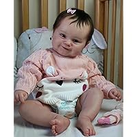 TERABITHIA Rooted Hair Realistic Reborn Baby Dolls - 20Inches Silicone Vinyl Full Body Anatomically Correct Smiling Lifelike Newborn Baby Collectible Art Doll for Girls Safe for Kids Age 3+