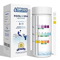Pool and Spa Test Strips - 125 Strips 3 in 1 Pool Test Kit for pH, Total Chlorine, Total Alkalinity - Spa Test Strips for Hot Tub