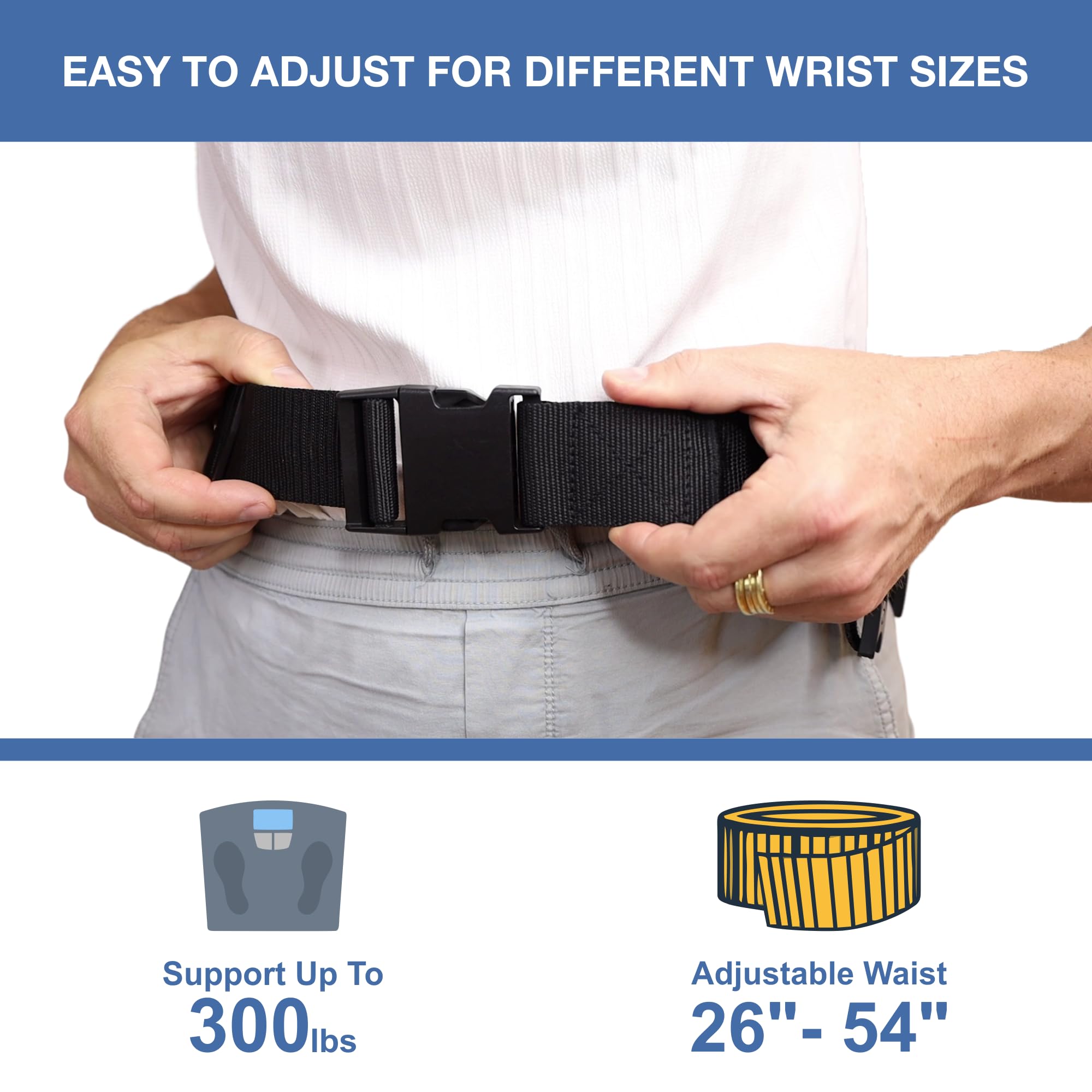 Commode Liners with Absorbent Pads & Gait Belt for Seniors - 100 Strong Portable Toilet Bags & Pads - Bedside Commode Liners Disposable - Transfer Gate Belts with Handles for Lifting Elderly & Patient