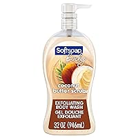 Softsoap Body Wash Pump, Coconut Butter Scrub, Exfoliating Body Wash, 32 Ounce (Pack of 1)