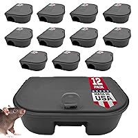 Exterminator’s Choice - Bait Station - Includes 12 Small Bait Station and One Key - Heavy Duty Bait Box for Mice and Other Pests - Durable and Discreet