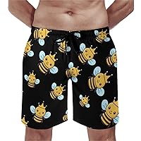 Honey Bee Men's Swim Trunks Quick Dry Swim Shorts Summer Beach Board Shorts with Pockets