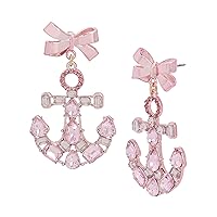 Betsey Johnson Womens Anchor Drop Earrings